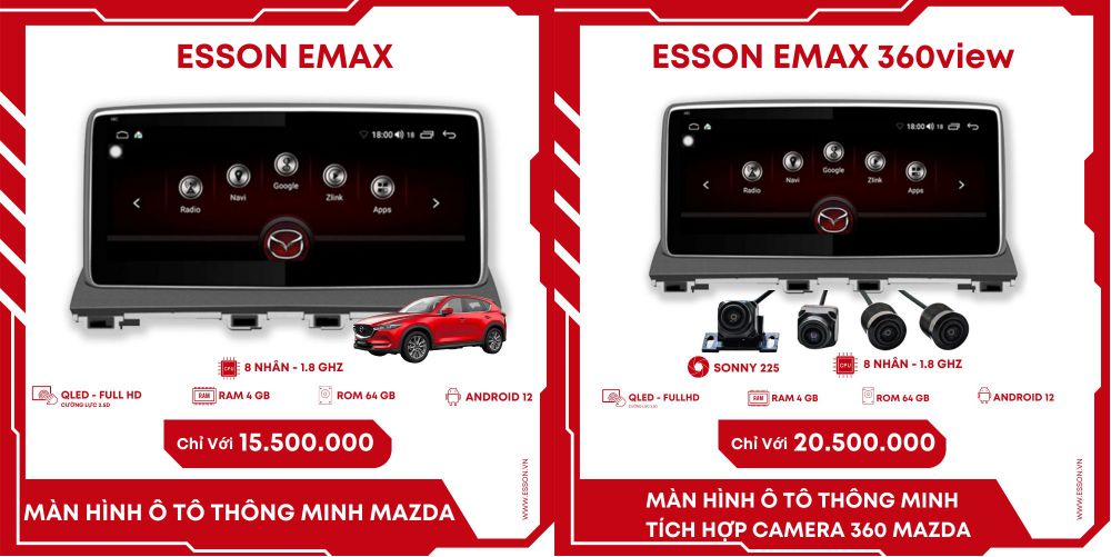 Cấu hình và giá bán của màn hinh Esson Emax